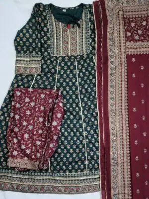 Ethnic Premium Anarkali Kurti with Pants and Dupatta - Image 2