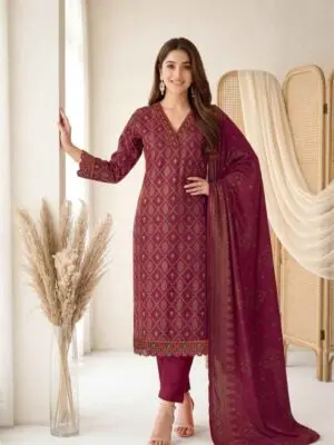 Pure Cotton Printed Kurti Pants and Dupatta Dress - Image 4