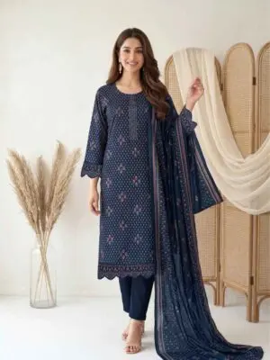 Pure Cotton Printed Kurti Pants and Dupatta Dress - Image 5