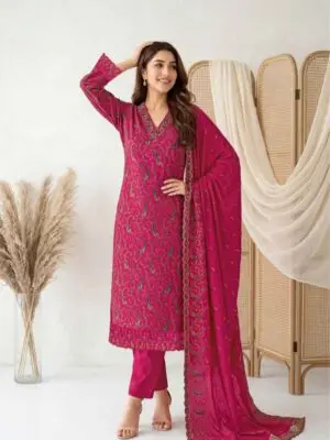 Pure Cotton Printed Kurti Pants and Dupatta Dress - Image 2