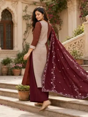 Women's Cotton Palazzo Set with Dupatta - Image 2