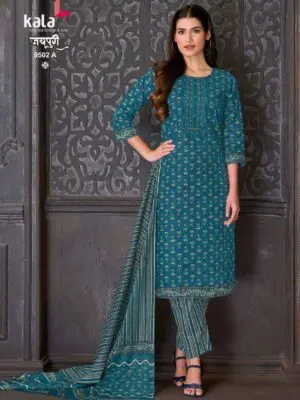 Ethnic Cotton Kurti Pants with Dupatta - Image 5