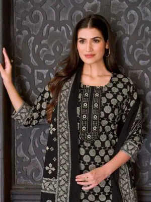 Ethnic Cotton Kurti Pants with Dupatta - Image 15