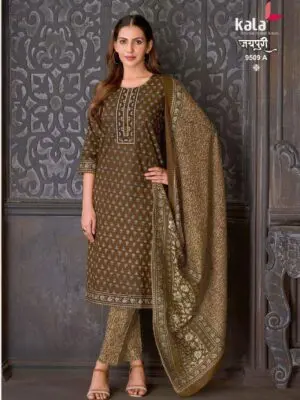 Ethnic Cotton Kurti Pants with Dupatta - Image 12