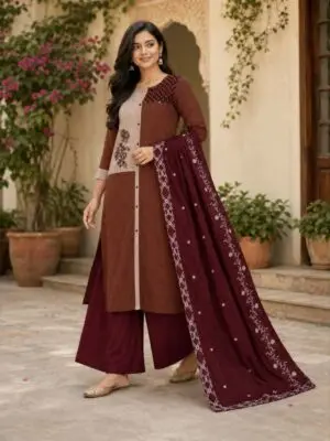 Women's Cotton Palazzo Set with Dupatta - Image 3
