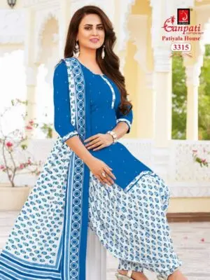 Fully Stitched Pure Cotton Patiala Kurti Salwar Suit with Dupatta and Lining - Image 3