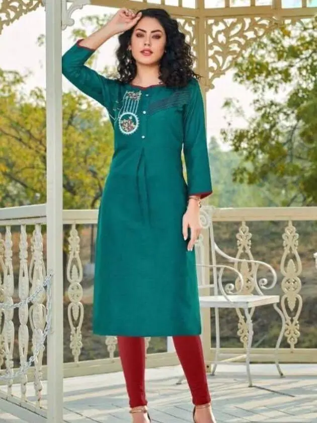 Women's Kurtis Cotton Embroidery Ladies Kurtis Ethnic Designer
