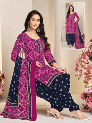 Bandhani Printed Cotton Kurta Salwar and Dupatta - Image 5
