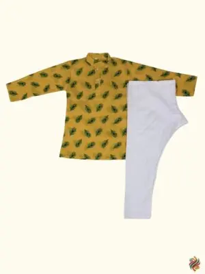 Mayur Mustard Boys Kurta Pyjama Set - Image 5