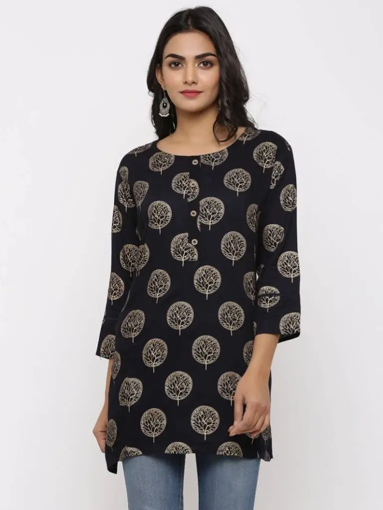 Ladies Printed Rayon Designer Short Kurtis