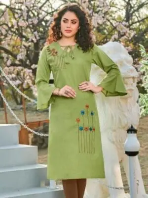 Women's Kurtis Cotton Embroidery Ladies Kurtis Ethnic Designer - Image 3