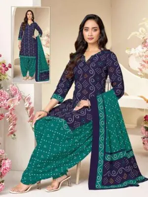 Bandhani Printed Cotton Kurta Salwar and Dupatta - Image 6