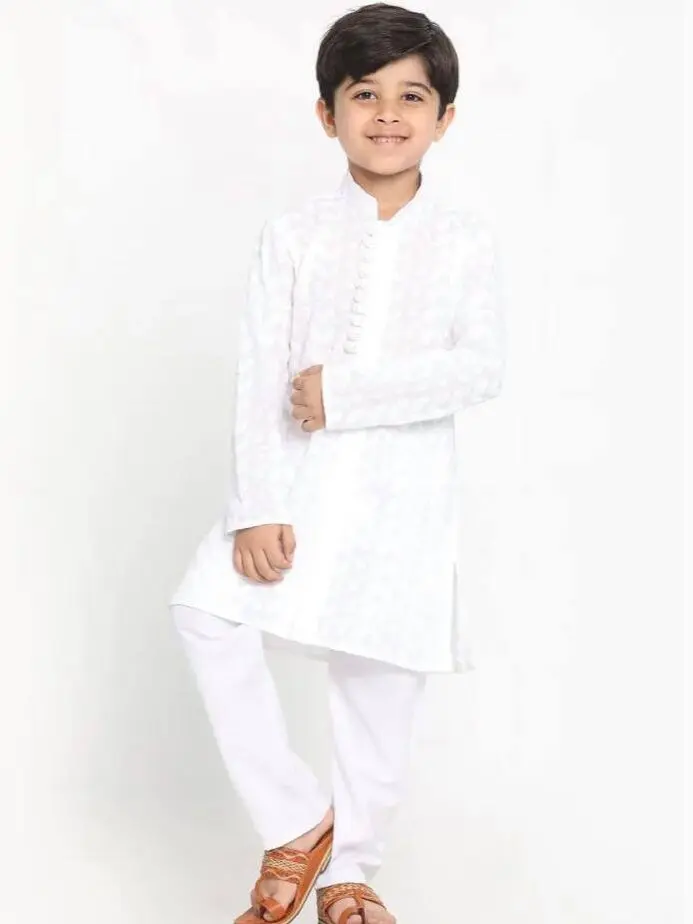 Boys Chikankari Kurta with Pajama