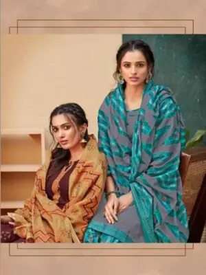 Indian Ethnic Wear, Punjabi Suits, Pure Heavy Cotton Printed Suits - Image 2