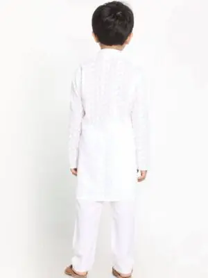 Boys Chikankari Kurta with Pajama - Image 2