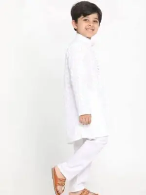 Boys Chikankari Kurta with Pajama - Image 3