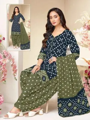 Bandhani Printed Cotton Kurta Salwar and Dupatta - Image 8