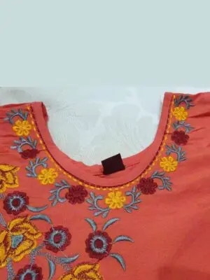 Heavy Two Tone Rayon Kurti with Embroidery - Image 3