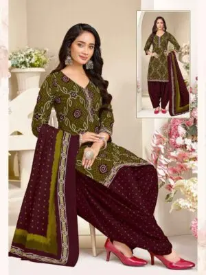 Bandhani Printed Cotton Kurta Salwar and Dupatta - Image 9