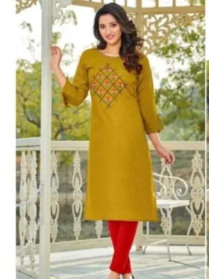 Women's Kurtis Cotton Embroidery Ladies Kurtis Ethnic Designer - Image 2