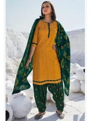 Women Ladies Suits Indian Ethnic Patiala Cotton Dress with Dupatta - Image 6