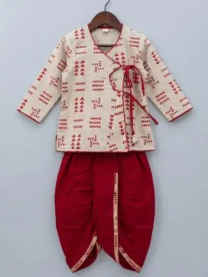 Kids Krishna Dhoti Kurta Angrakha Style - Image 5