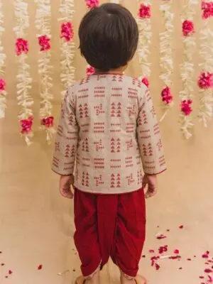 Kids Krishna Dhoti Kurta Angrakha Style - Image 4