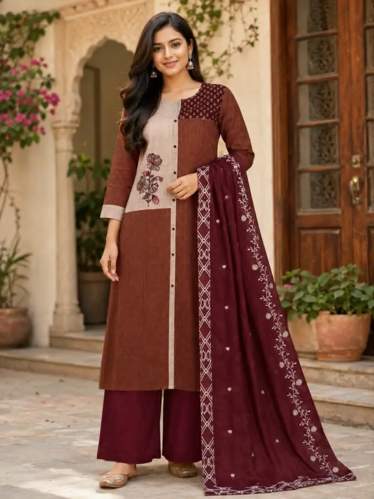 Women's Cotton Palazzo Set with Dupatta