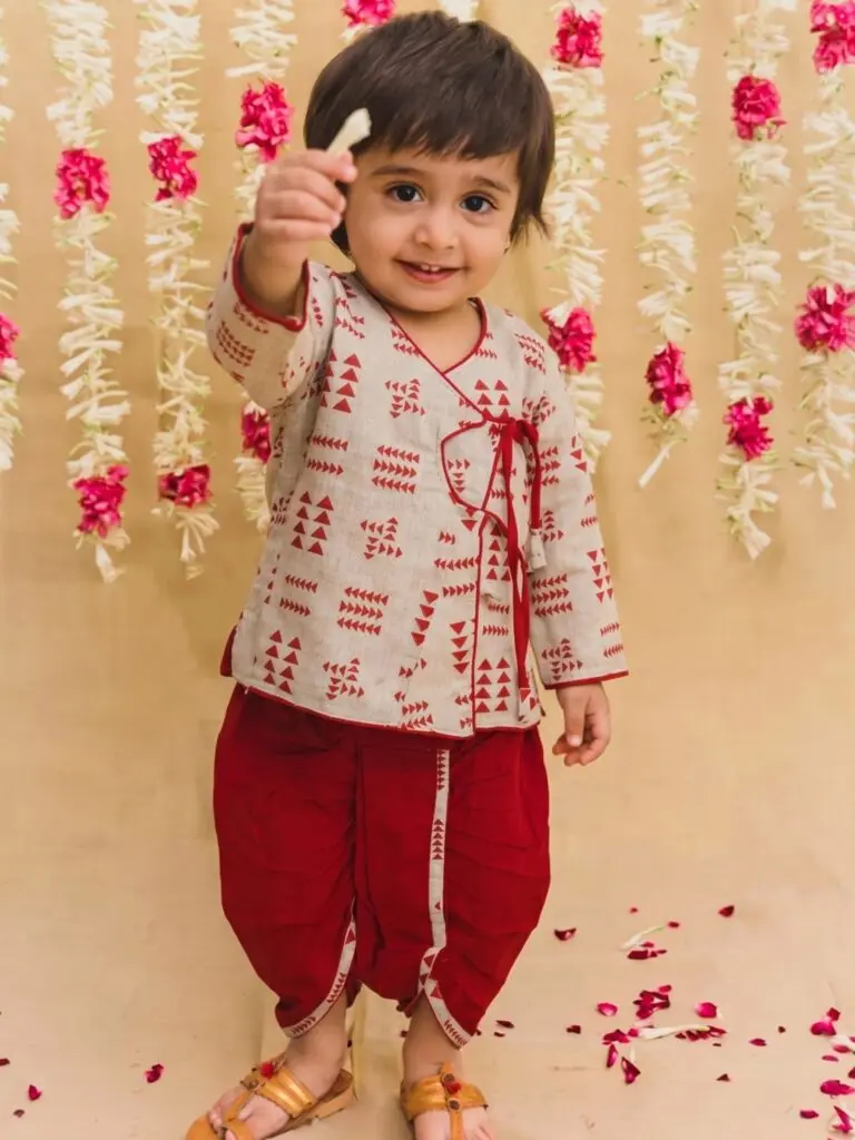 Kids Krishna Dhoti Kurta Angrakha Style