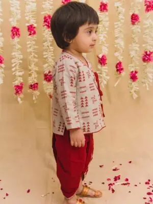 Kids Krishna Dhoti Kurta Angrakha Style - Image 3